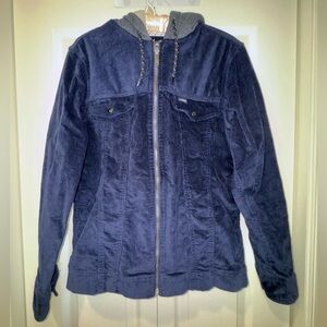 Tony Hawk Blue Corduroy Hooded Skater Jacket size Small (Fits women's small)VGUC